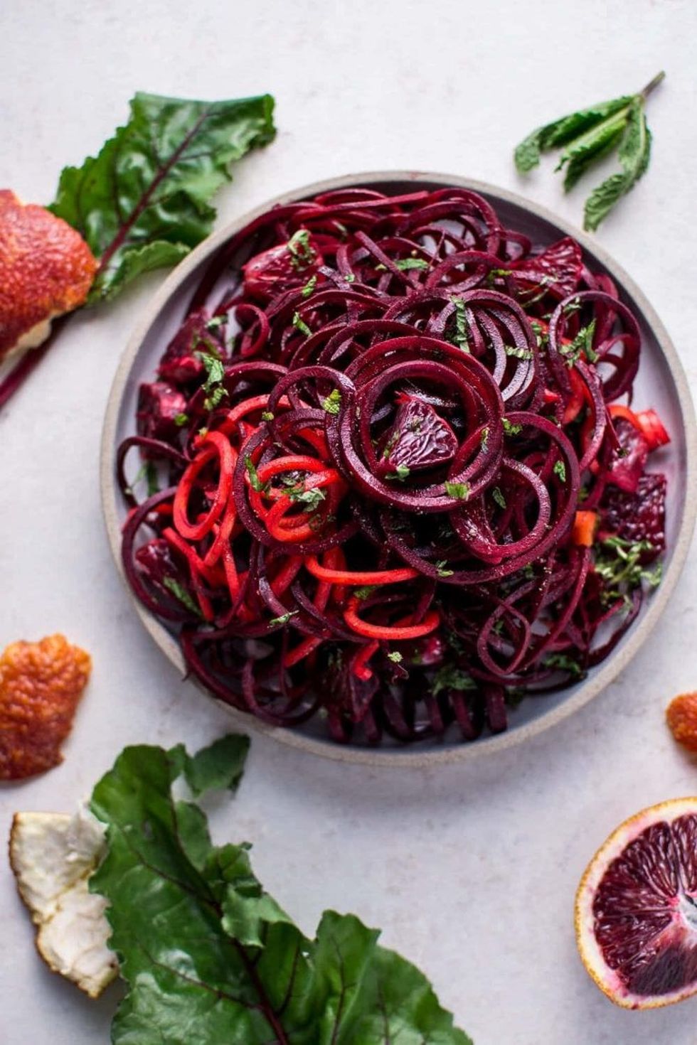 Spiralized Raw Beet Salad With Blood Oranges