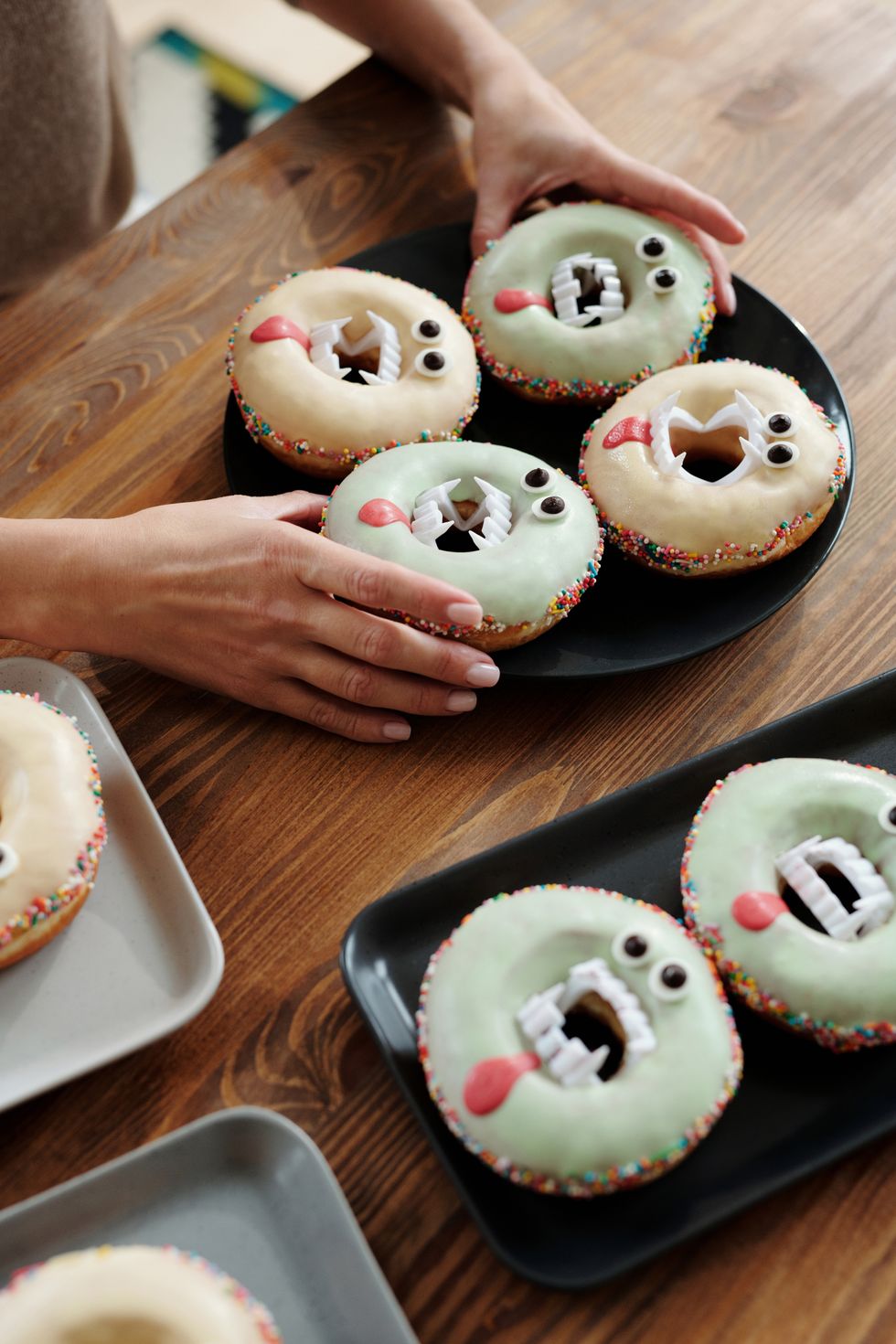 spooky donuts on plate