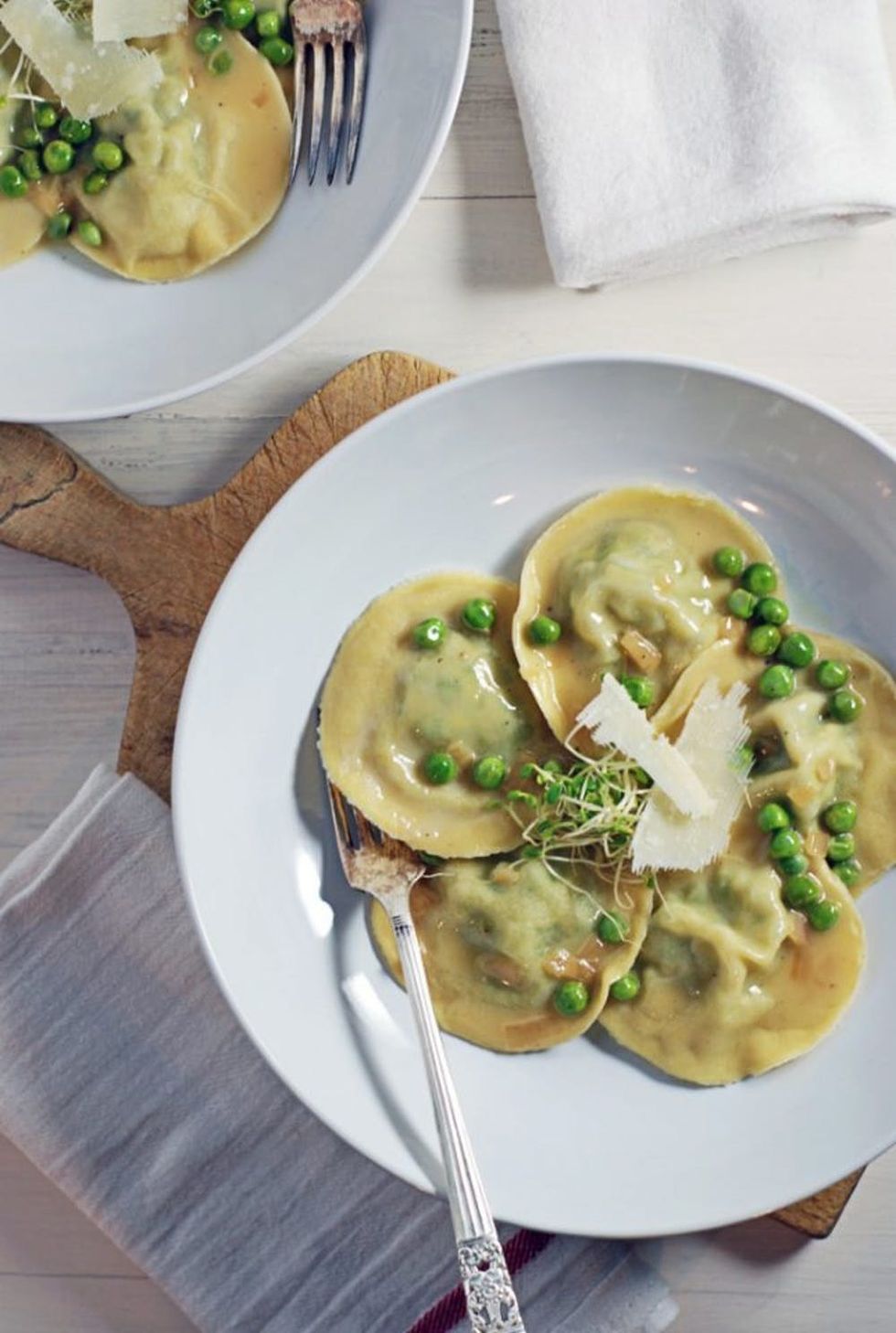 Spring Asparagus and Pea Ravioli With Lemon Beurre Blanc