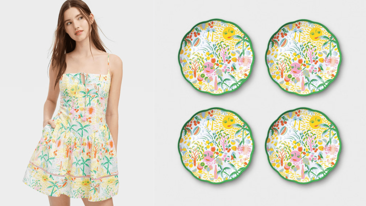 spring dress and plates pretty pattern Roller Rabbit x Target