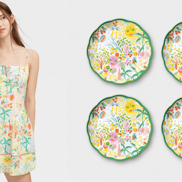 spring dress and plates pretty pattern Roller Rabbit x Target