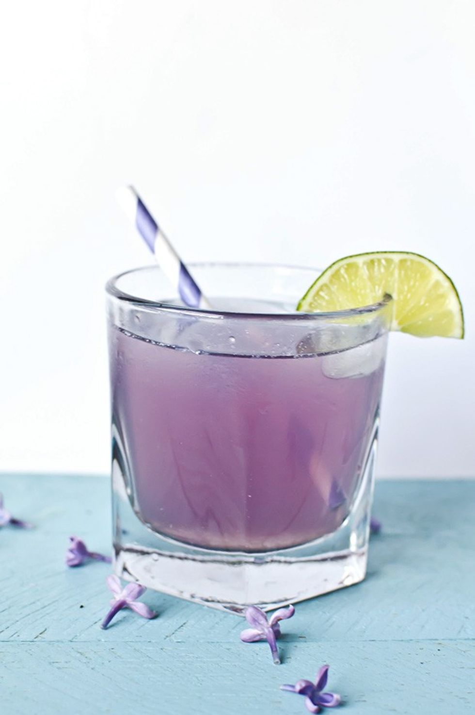 Spring Flowers Cocktail With Lilac Syrup