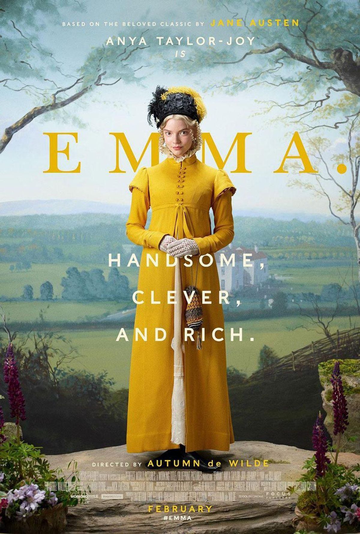 spring movies, anja taylor-joy as emma in a yellow costume