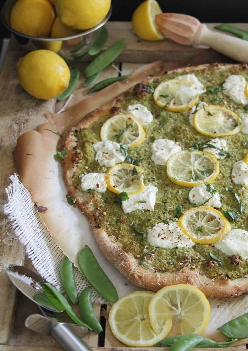 Spring Pea and Lemon Pesto pizza recipes