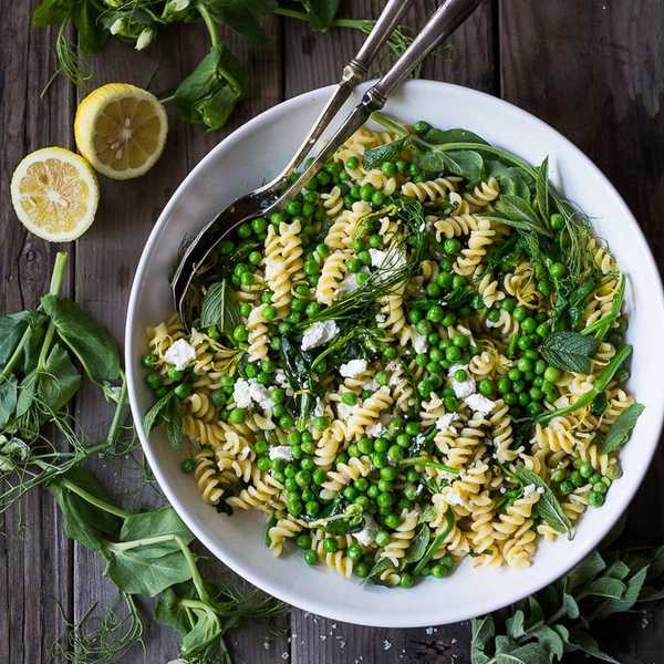 Spring Pea Pasta With Truffle Oil, Lemon and Mint salads without lettuce