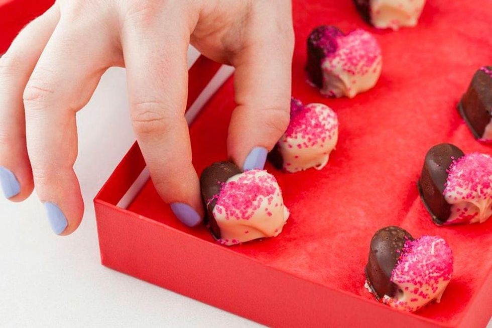 Sprinkle-Dipped Chocolate Hearts
