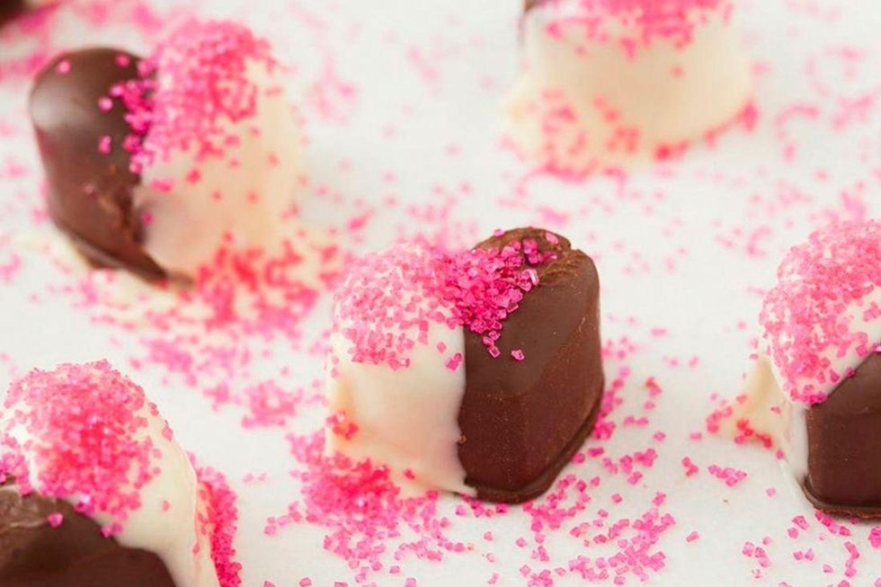 Sprinkle Dipped Chocolate Hearts