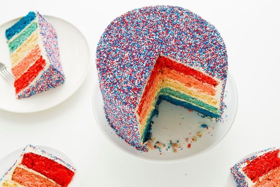 sprinkle ombre cake