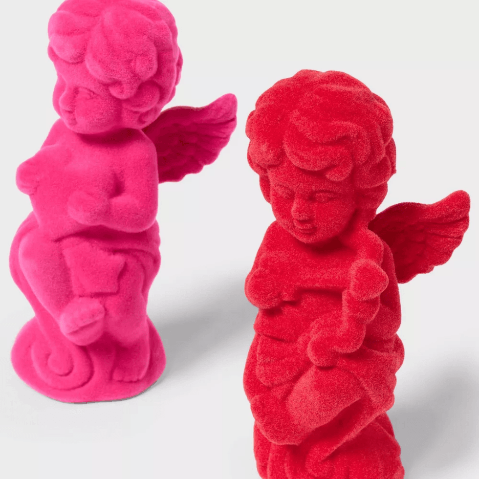 Spritz Flocked Polyresin Cupids