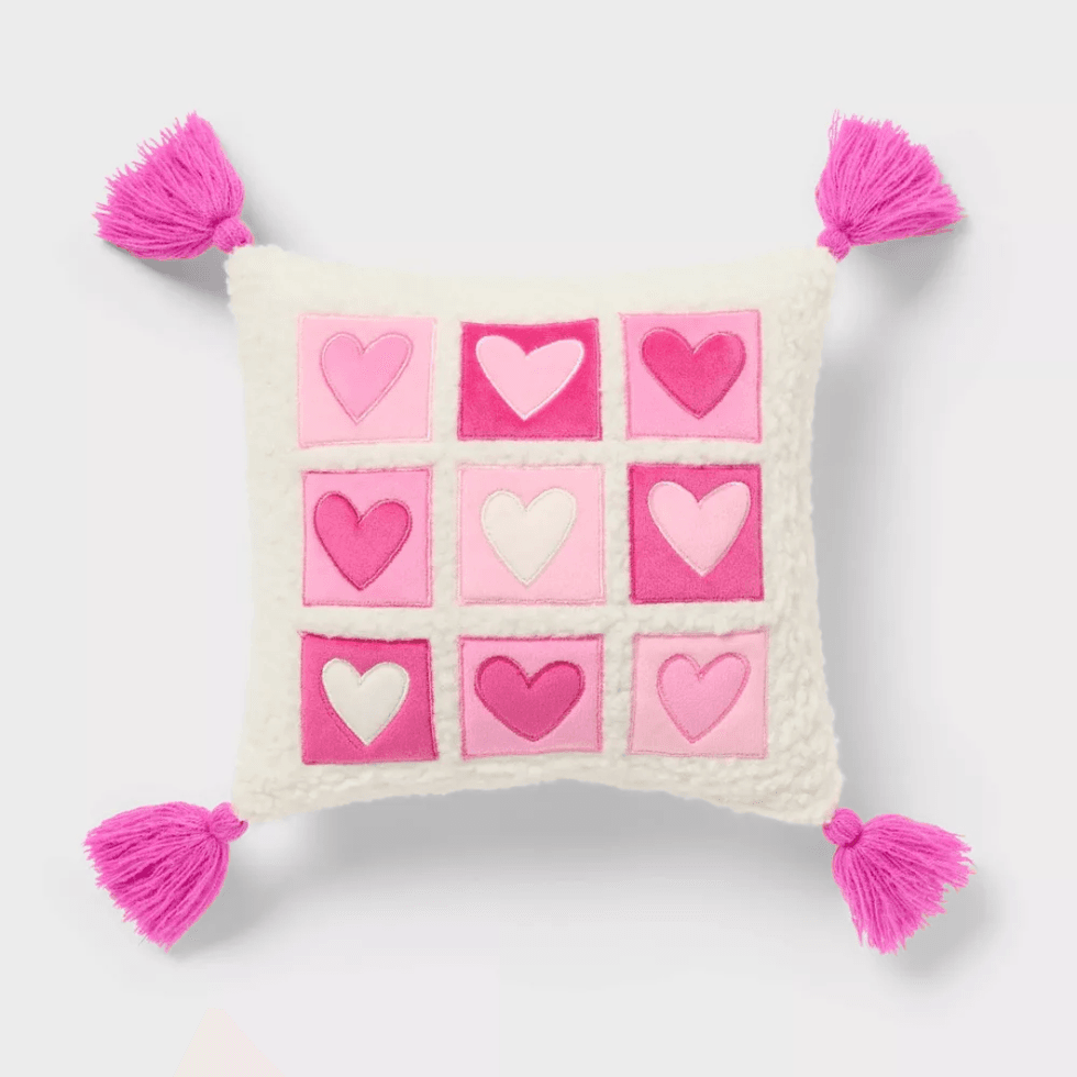 Spritz Heart Grid Pillow