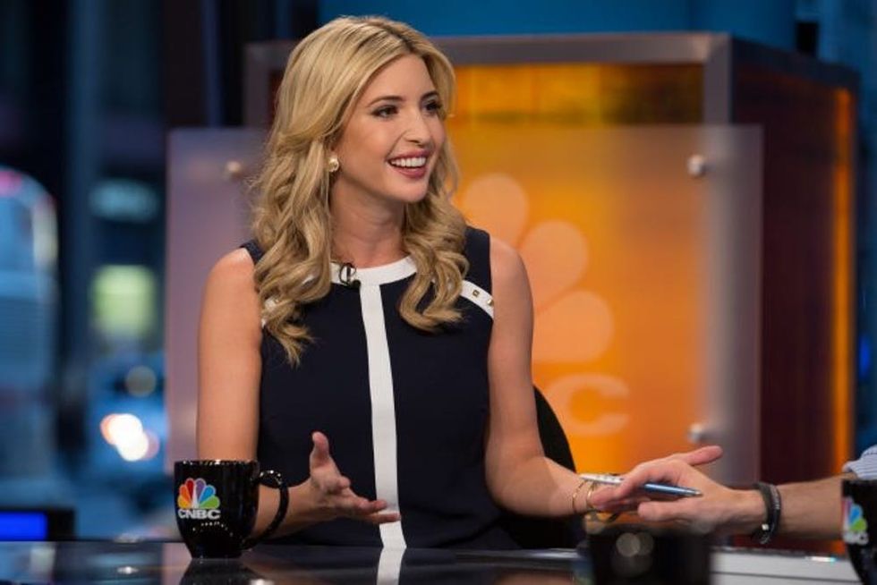 SQUAWK BOX -- Pictured: Ivanka Trump, heiress, former model and current EVP of Development & Acquisitions at The Trump Organization, in an interview on January 8, 2015 -- (Photo by: Dave A. Grogan/CNBC/NBCU Photo Bank via Getty Images)