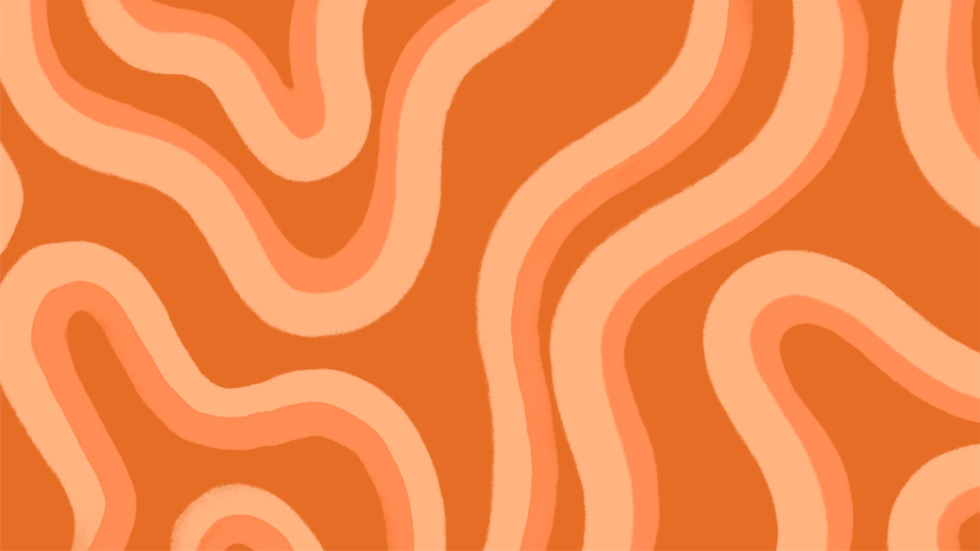 squiggles with shades of orange