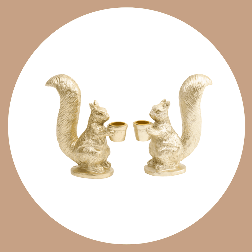 Squirrel Taper Candle Holders