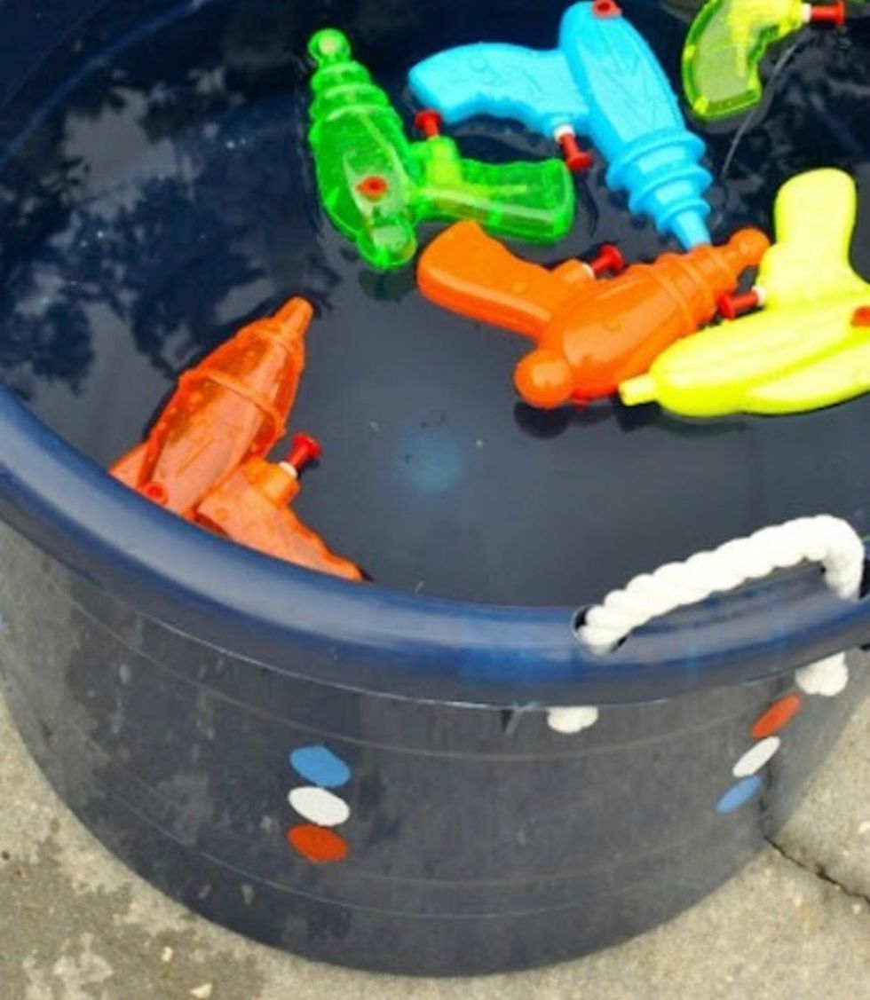 Squirt Gun Station fourth of july ideas
