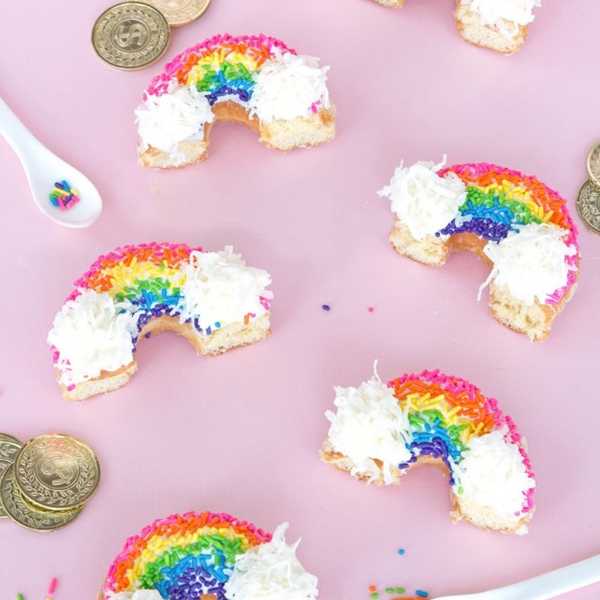 St. Patrick\u2019s Day Rainbow Donuts