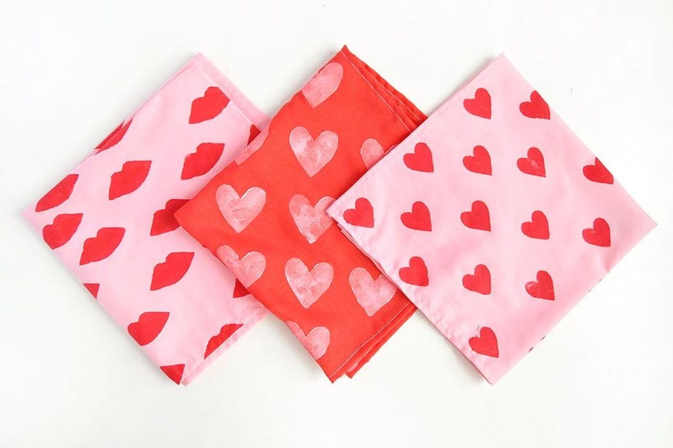 Stamped Valentine's Day Bandanas