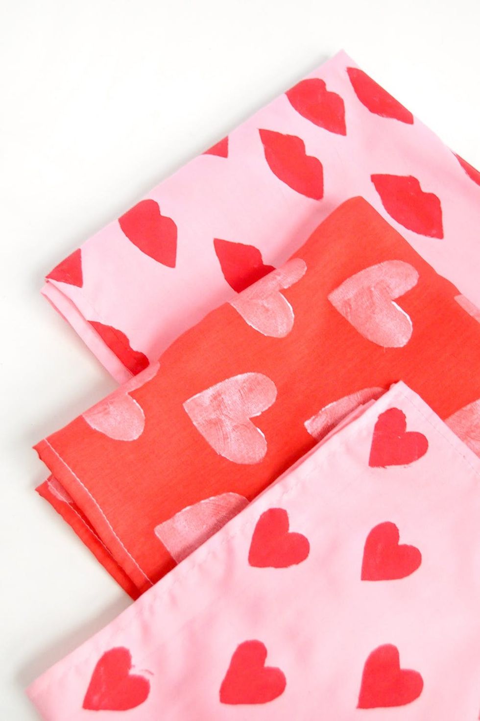 Stamped Valentine's Day Bandanas