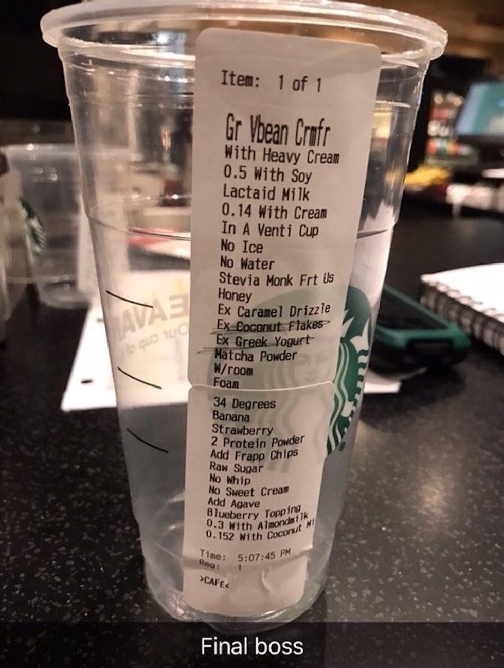 Starbucks order