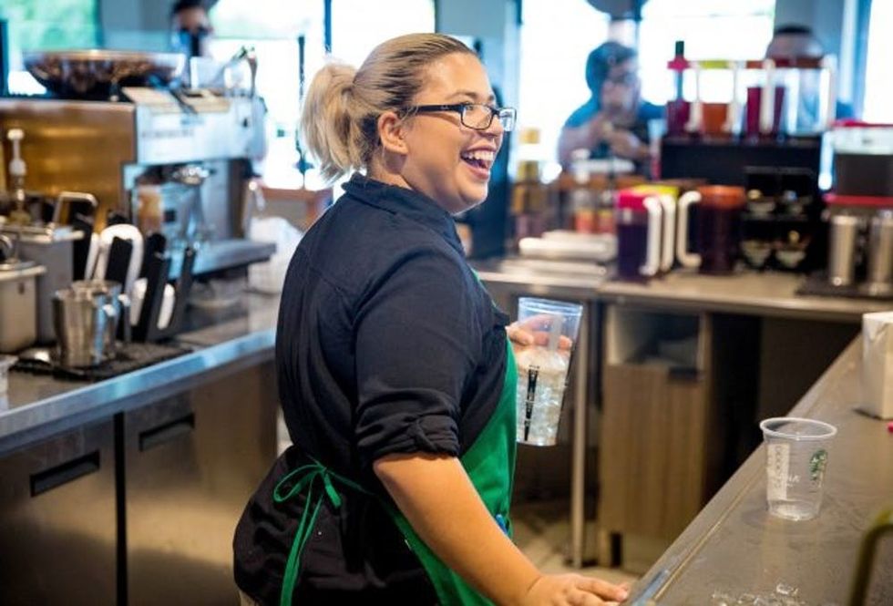 Starbucks partner Martin photographed in the Phoenix Starbucks store on Camelback and North 7th Avenue. The store will include an education space available to non-profit organizations. Photographed on Wednesday, July 28, 2016. (Joshua Trujillo, Starbucks)
