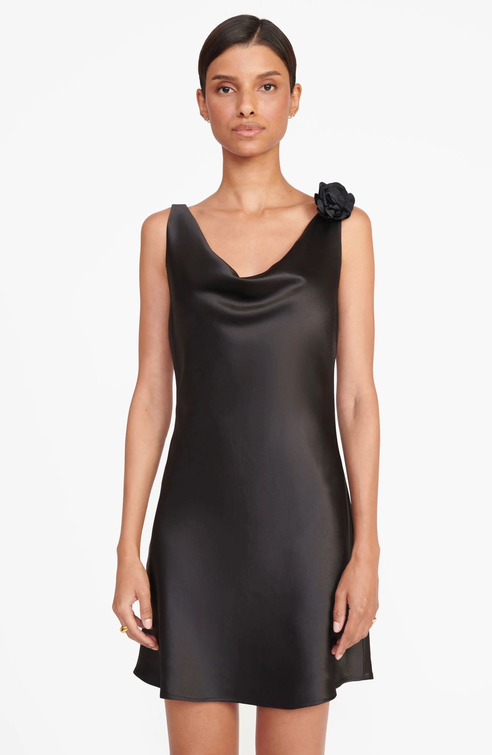 Staud Delilah Rosette Satin Minidress