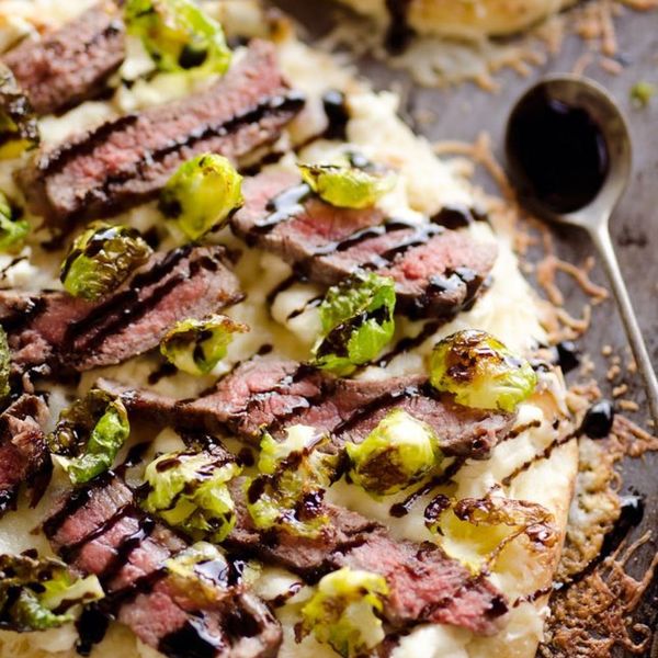 Steak, Goat Cheese, and Roasted Brussels Sprouts flatbread recipes