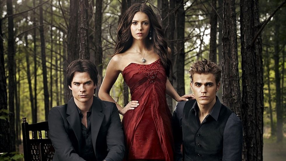 Stefan, Elena, & Damon in The Vampire Diaries
