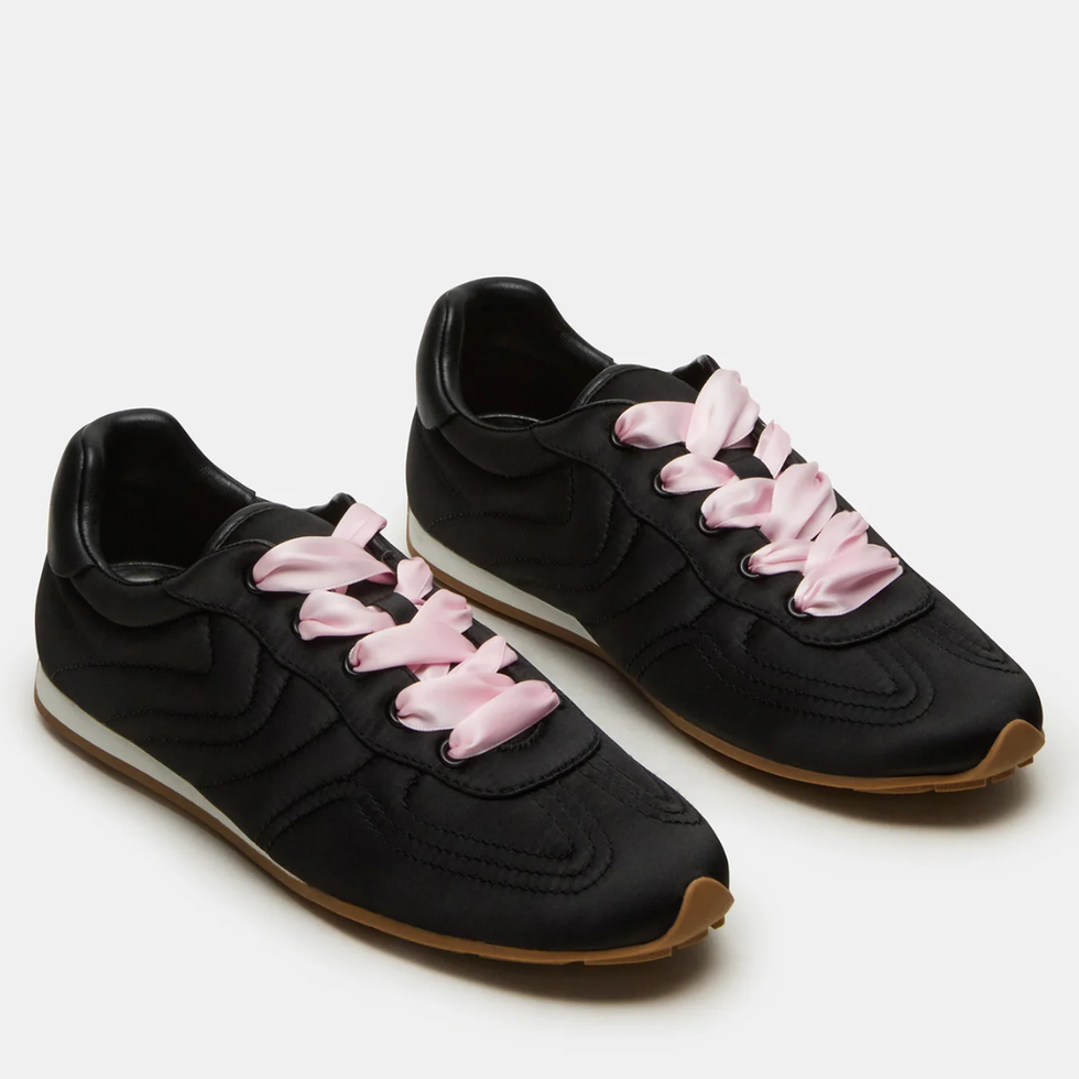 Steve Madden Abbi Black Satin Sneakers