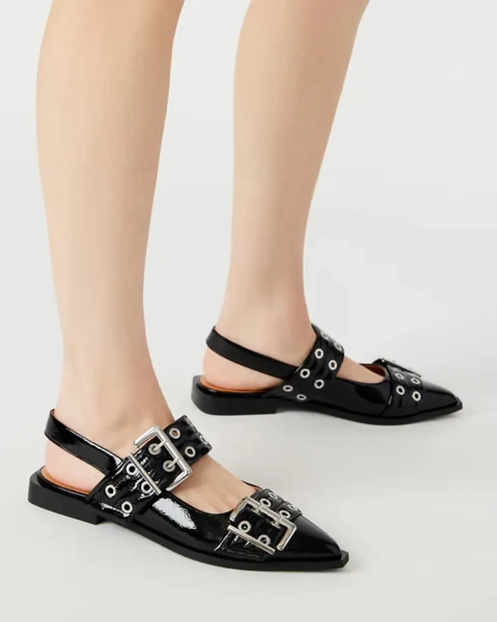 Steve Madden Graya Black Patent Flats