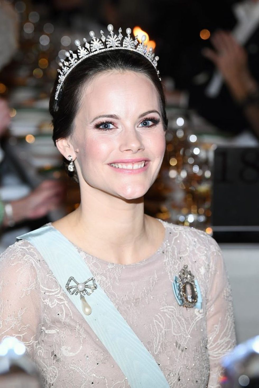 STOCKHOLM, SWEDEN - DECEMBER 10: Princess Sofia of Sweden attends the Nobel Prize Banquet 2017 at City Hall on December 10, 2017 in Stockholm, Sweden. (Photo by Pascal Le Segretain/WireImage)