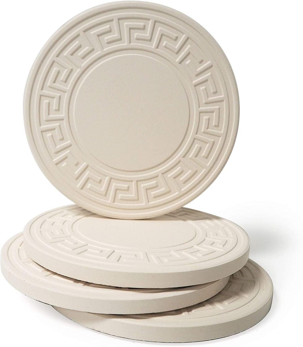 Stone Greek Key Coasters