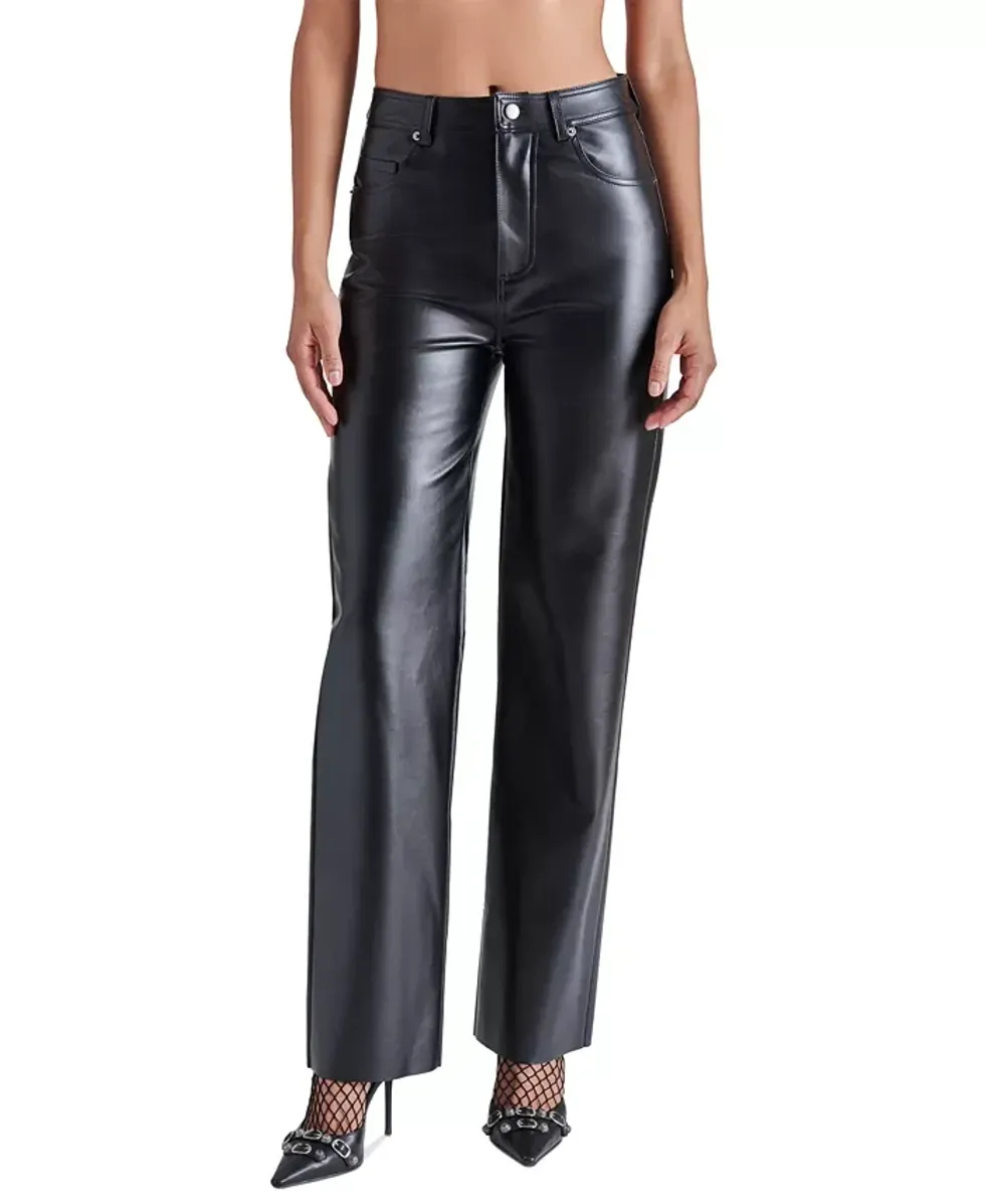 Straight Leg Faux Leather Pants