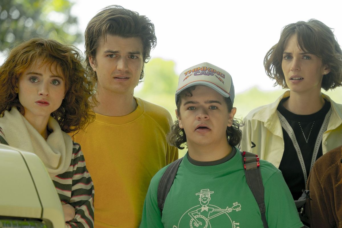stranger things 5 Natalia Dyer as Nancy Wheeler, Joe Keery as Steve Harrington, Gaten Matarazzo as Dustin Henderson, Maya Hawke as Robin Buckley