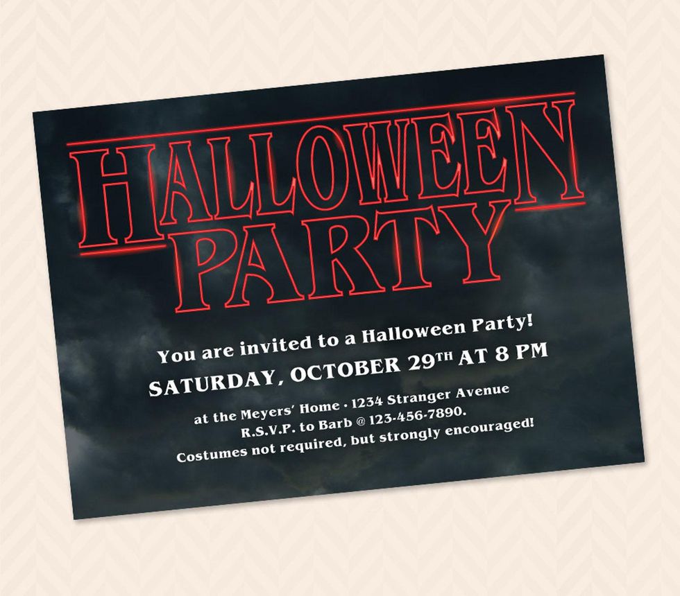 Stranger Things Halloween Party Invitations