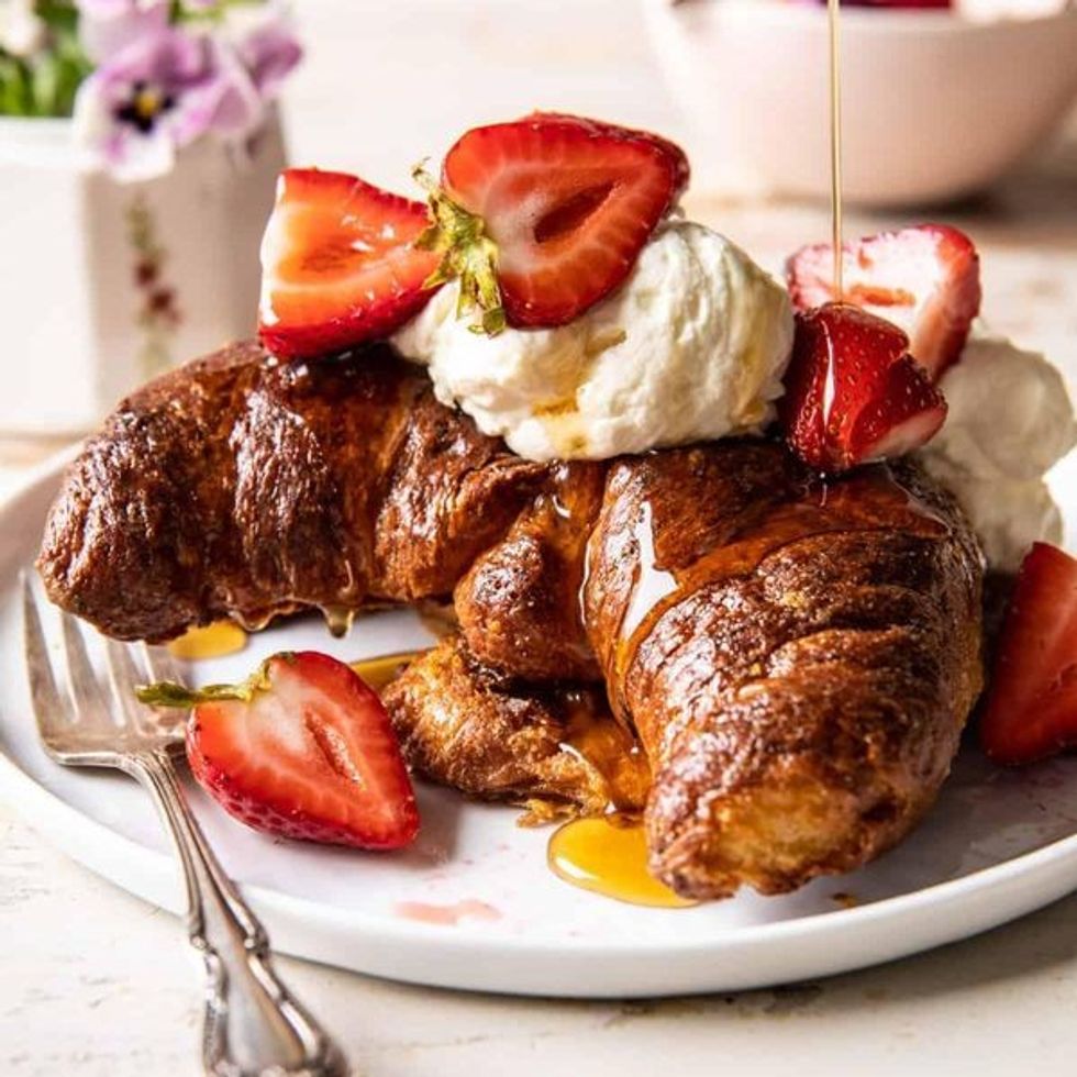 Strawberries & Cream Croissant French Toast
