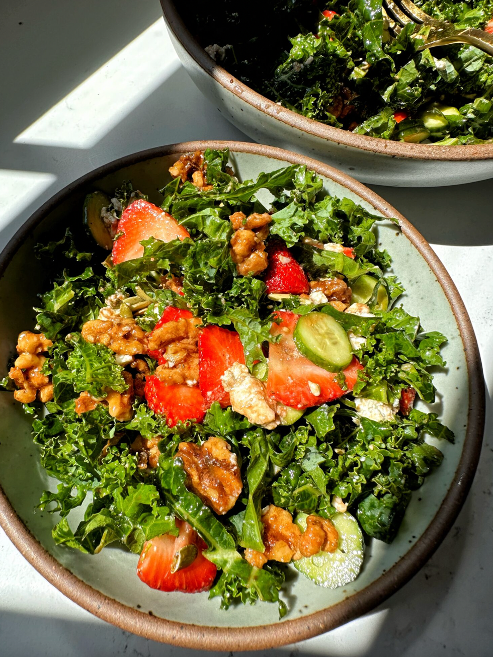 Strawberry Balsamic Kale Salad