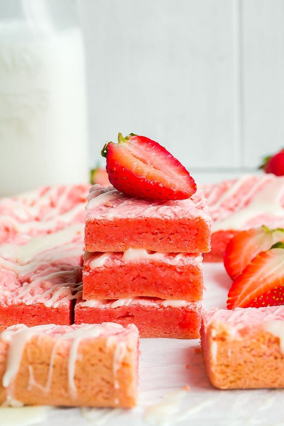 Strawberry Cake Mix Brownies