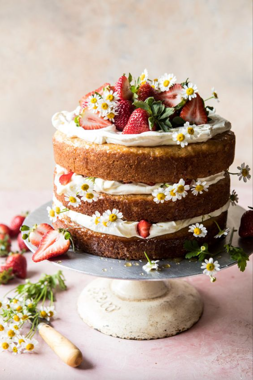 Strawberry Chamomile Naked Cake Recipe