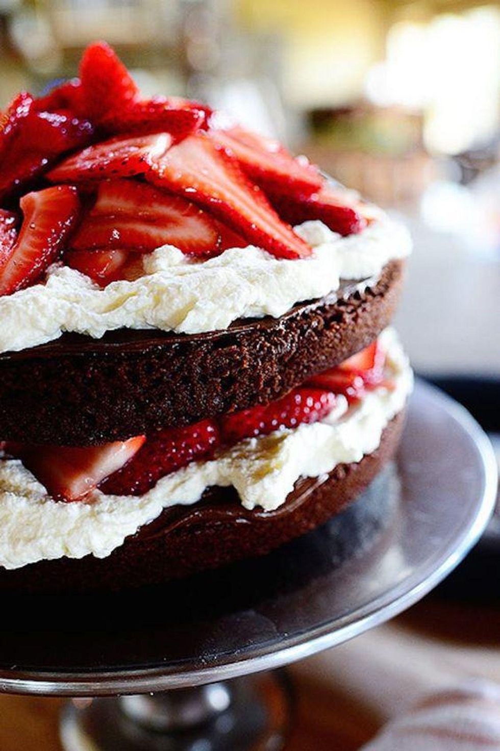 Strawberry Chocolate Nutella Cake