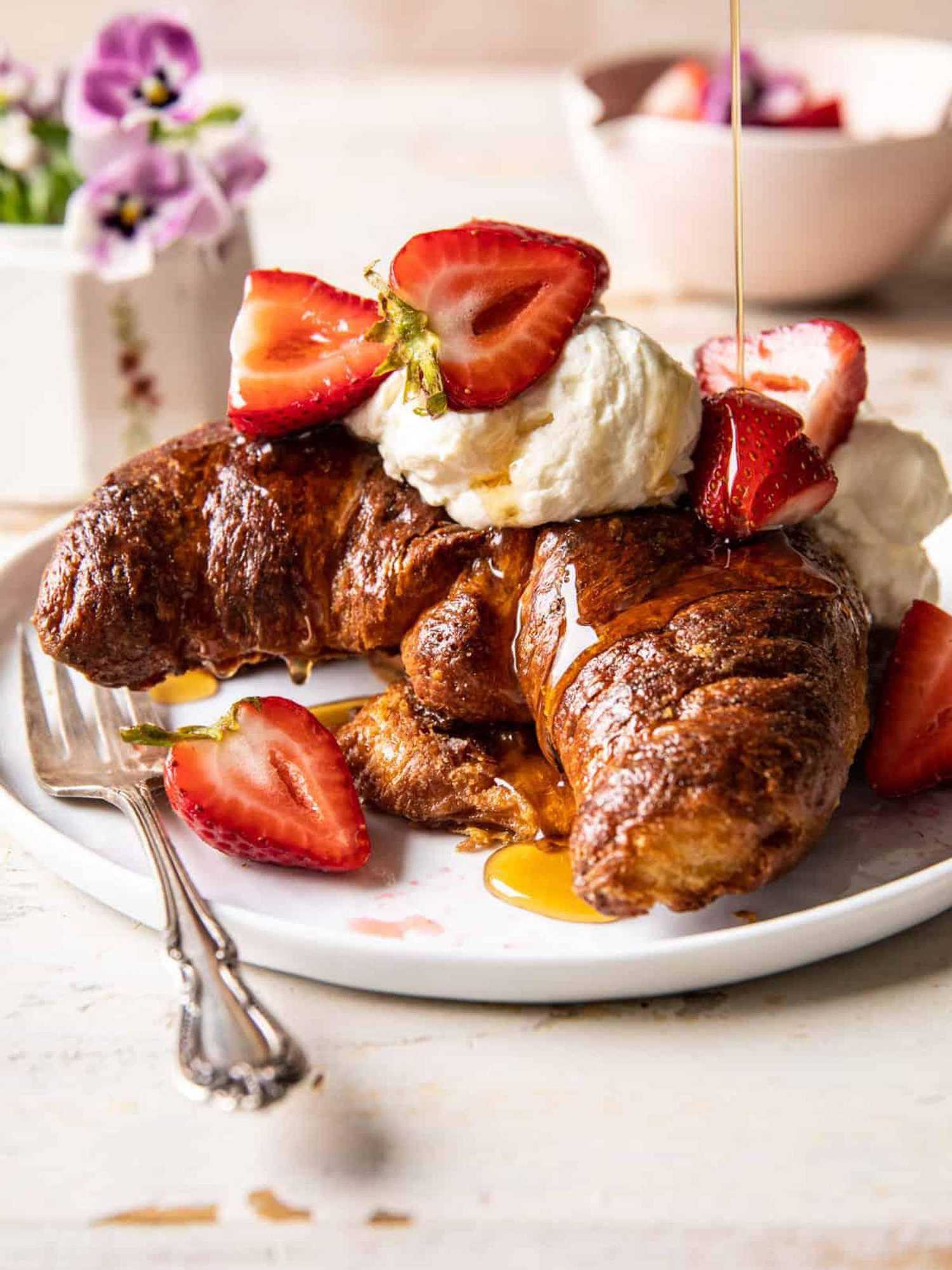 Strawberry & Cream Croissant French Toast