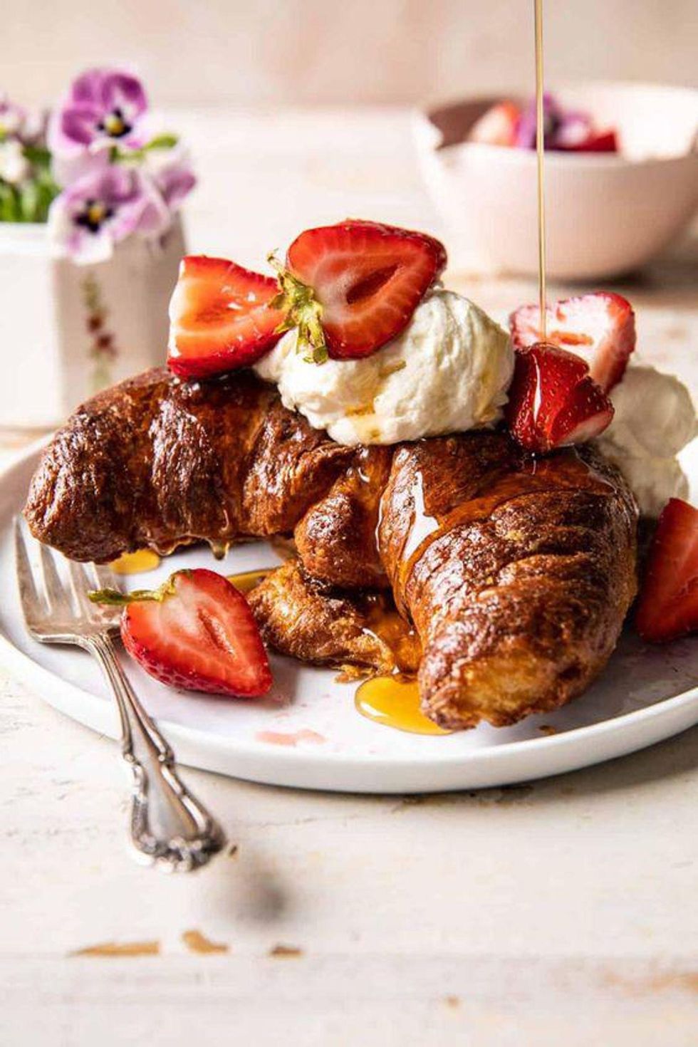 Strawberry & Cream Croissant French Toast