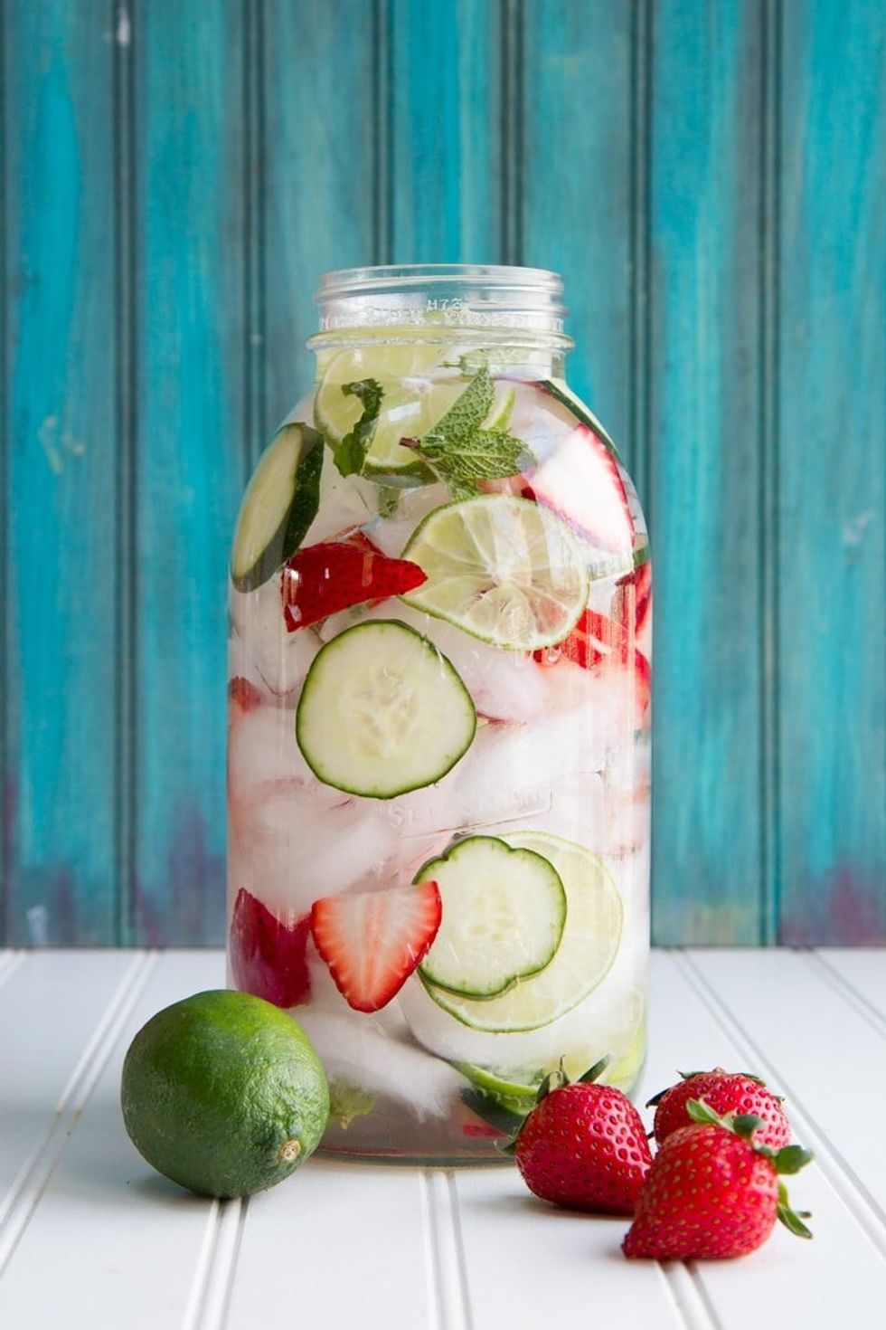 Strawberry, Lime and Mint Infused Water