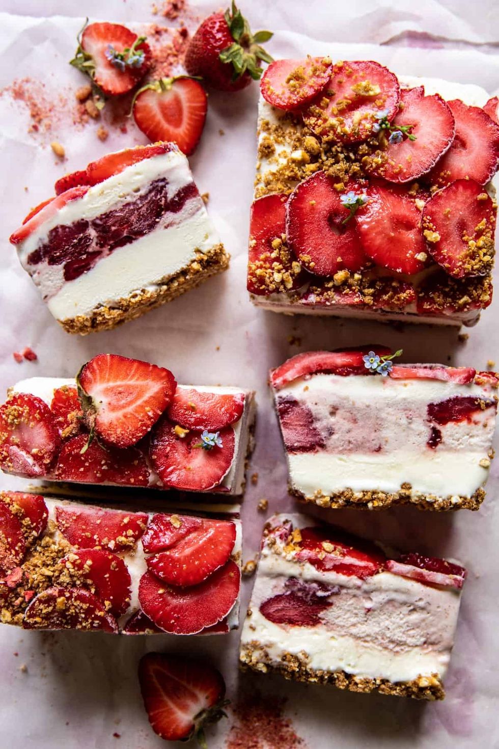 Strawberry Pretzel Ice Cream Cake