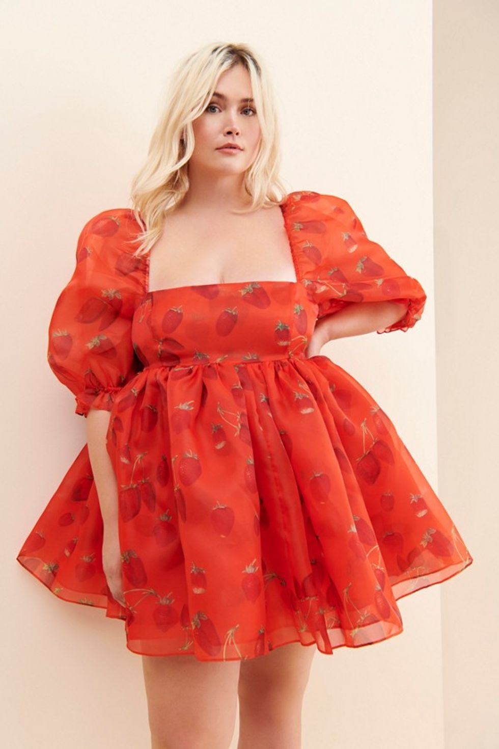 Strawberry Puff Dress