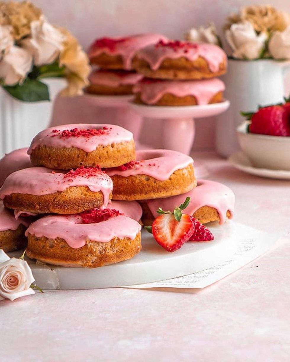 Strawberry Rose Donuts