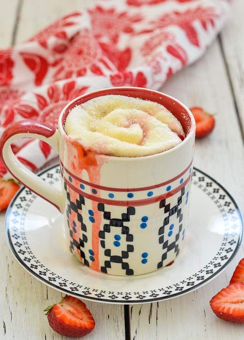 Strawberry Sweet Roll Mug Cake