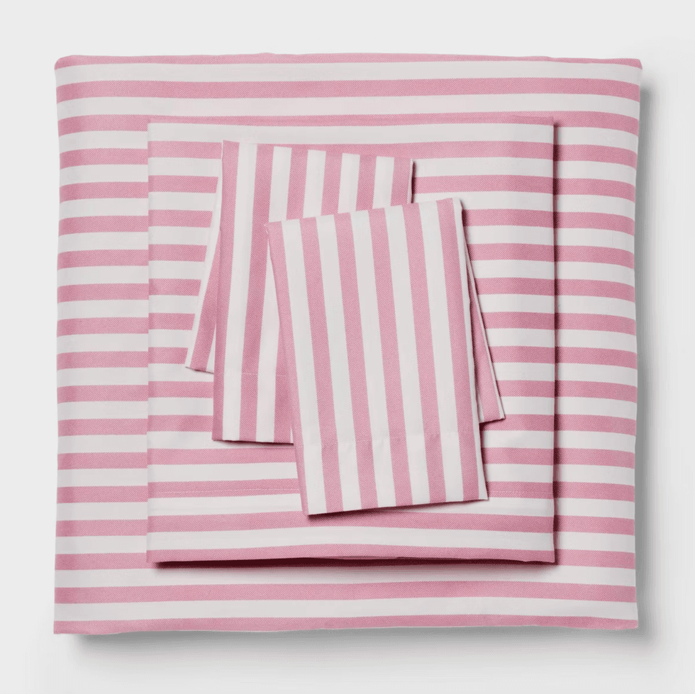 striped dorm sheets