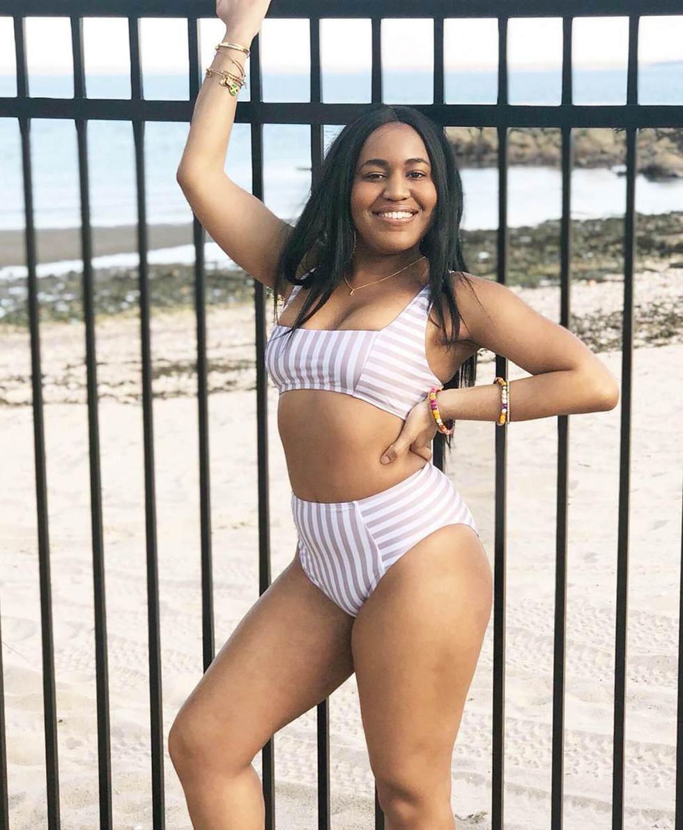 striped plus size swimsuits