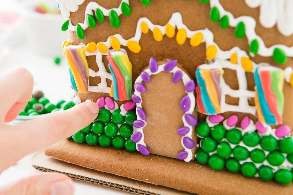Stripes and Lights Gingerbread House Decoration