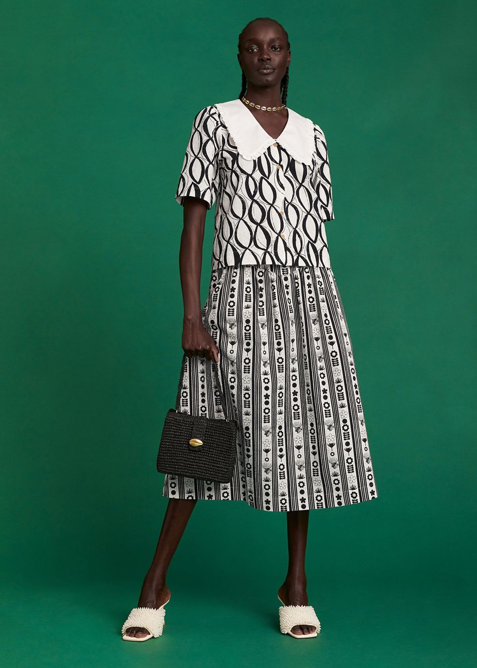 Structured Geometric Patterned Blouse