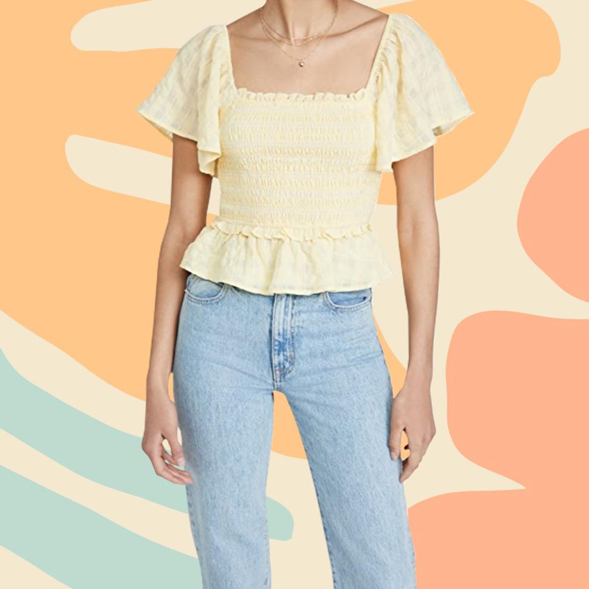 Summer Color Trends Yellow Ruffle Blouse Top